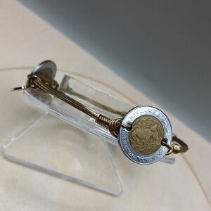 bourbon and bowties coin bangle bracelet layering stackable large wrist